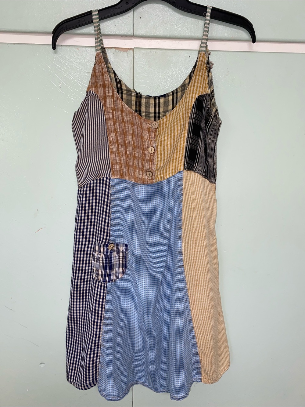 Upcycle boho patchwork hand made vintage, distressed short mini dress/Tunic